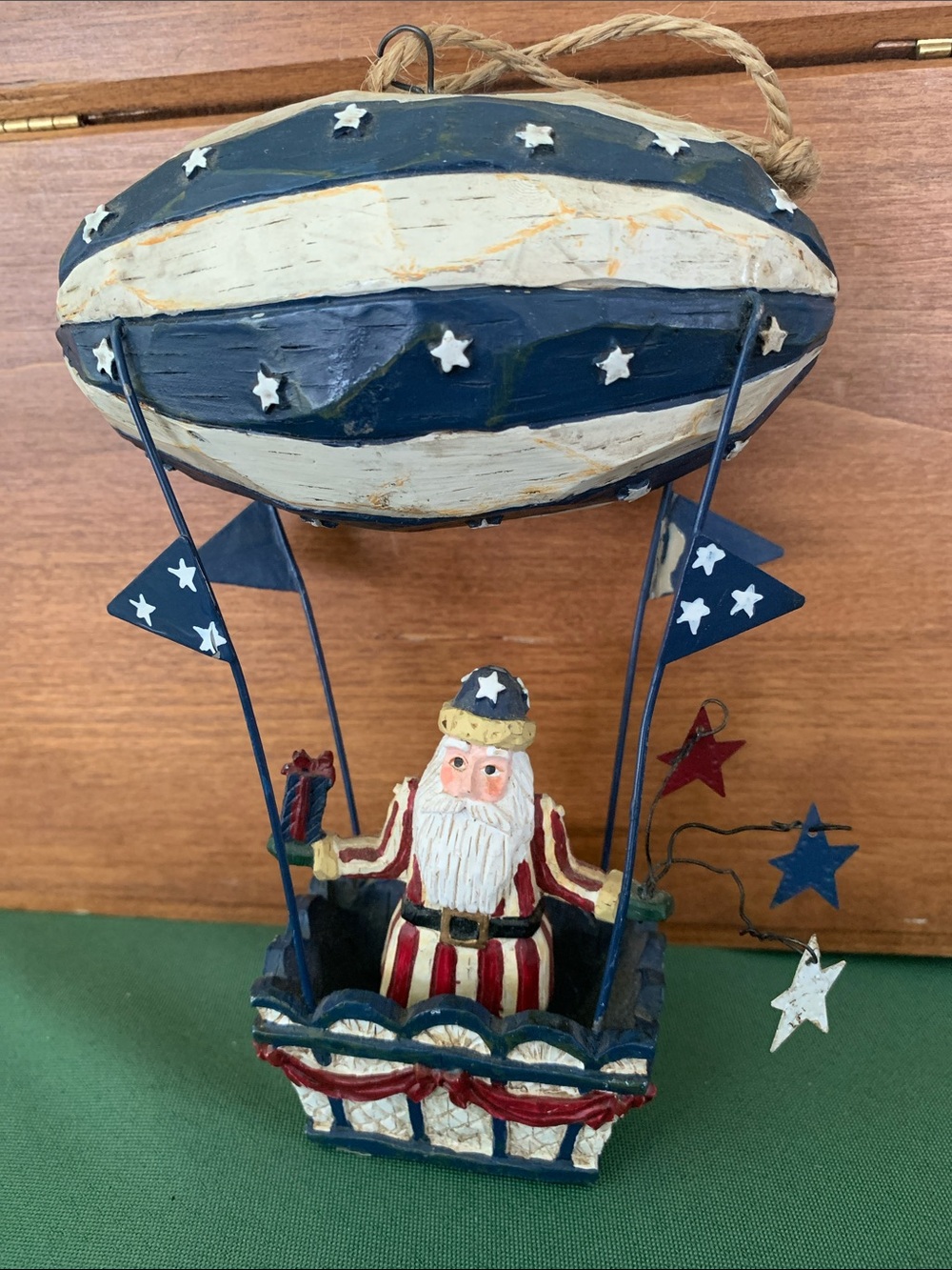 Patriotic/Uncle Sam/Santa Air Balloon. Hanging Ornament. Folk Art Country Decor